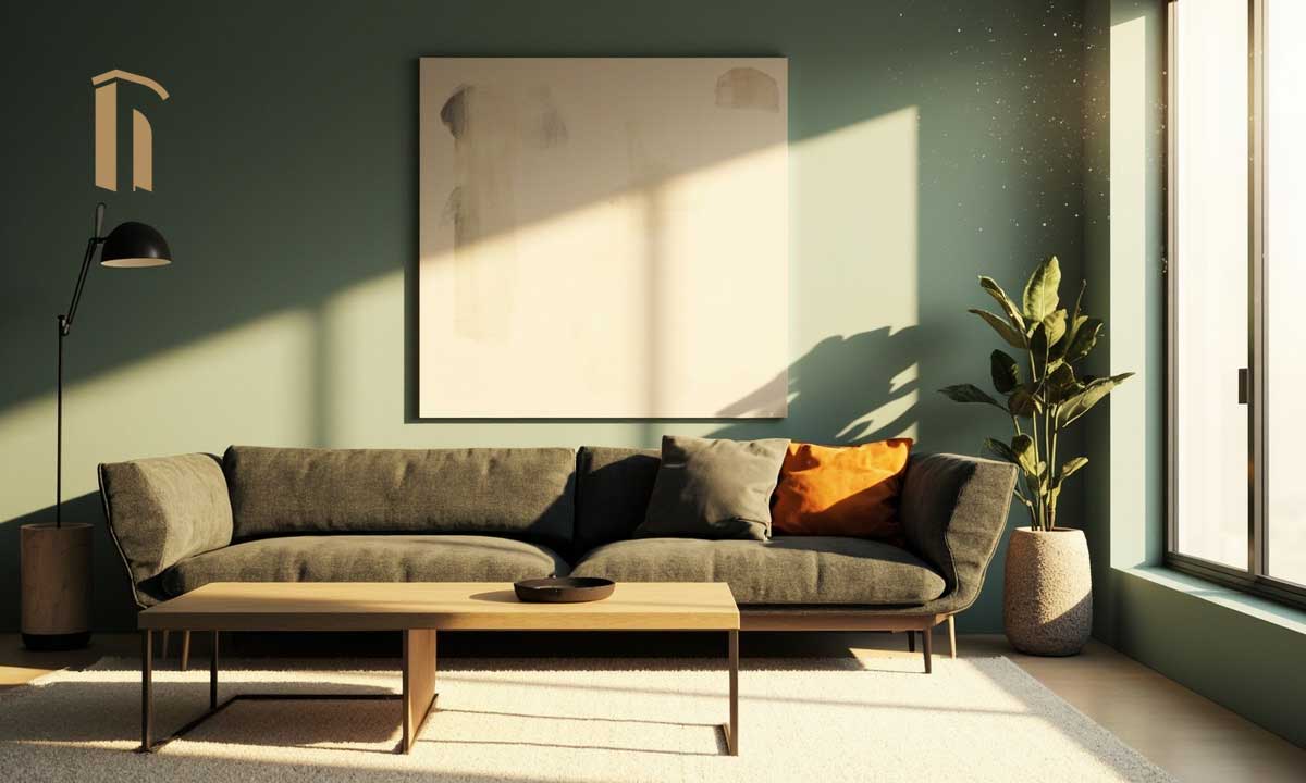 چیدمان پذیرایی مدرن و هماهنگی رنگها